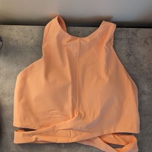 Athleta Conscious Cut Out Crop Peach Athletic Built In Support Bra